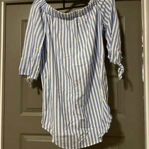 Old Navy Blue & white off the shoulder dress.